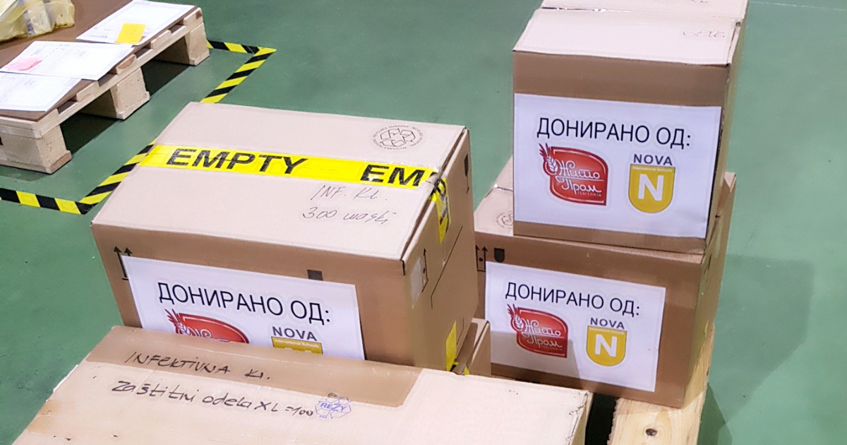 NOVA International Schools and Zito Prom Gevgelija granted a donation of masks, visors and protective suits at the Infectious Diseases Clinic in Skopje and the General Hospital in Gevgelija.